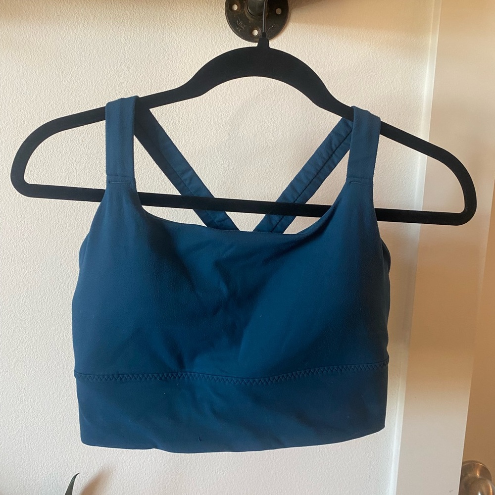 Athleta Deep Blue Long Line Bra A-C cup